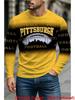 Men's T-shirt with Pittsburgh Skyline and Football Graphics, Perfect for Sports Fans and Everyday Casual Wear