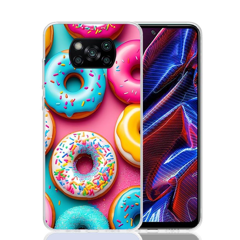 Macaron Ice Cream Cake Doughnut Case Phone Cover for Xiaomi Redmi Note 10 9 9S 8 8T 7 5 Pro Mi 12T 11T 10T 9T 12 11 Lite A3 A2 T