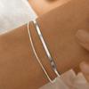 925 Sterling Silver Double Layer Chain Bracelets for Women Fashion Simple Flat Snake Adjustable Bracelet Party Wedding Jewelry