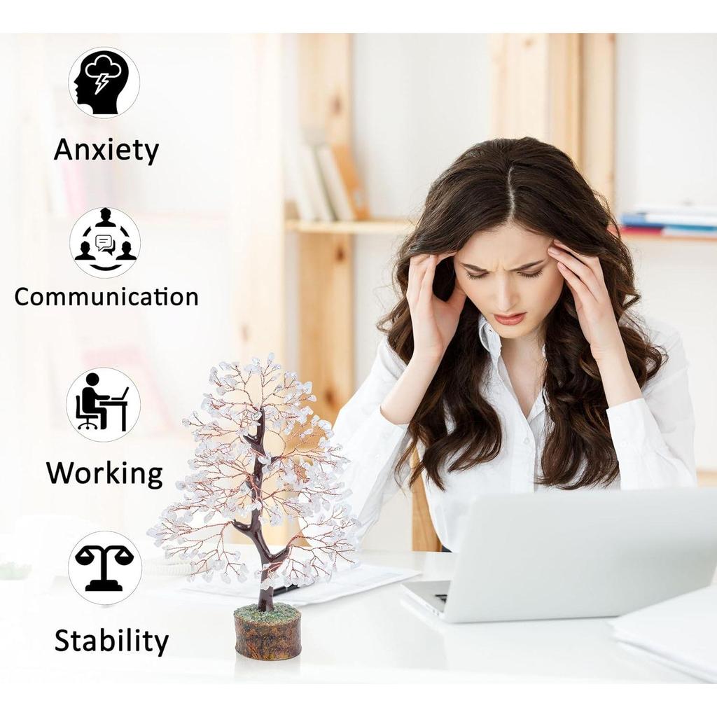 New Crystal Tree Good Luck Showpiece for Home Decor Items Crystals Gemstones Bonsai Money Tree for Good Luck, Decoration Gift Item