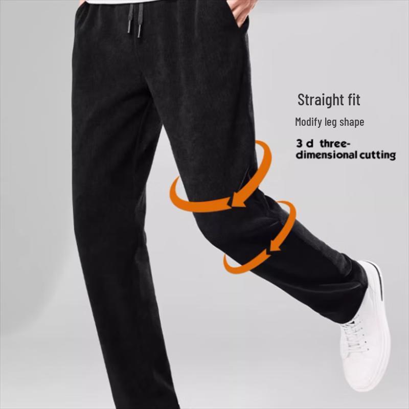 ROMON Мужские вельветовые термобрюки на шнурке с флисовой подкладкой для повседневной носки