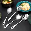 304 Stainless Steel Thicken Kitchen Public Spoon BBQ Spatula Long Handle Serving Soup Spoon Colander Salad Fork Cooking Utensils