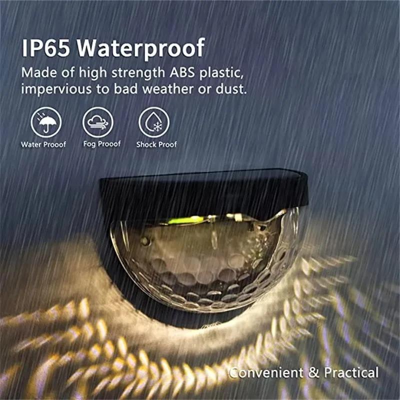 1/2/4 шт. Солнечный заборный светильник Наружное освещение Настенные светильники Садовый энергетический свет Праздничное украшение Светодиодный для сада Ступеньки Патио Лестницы