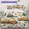 Fresh Nature Truck Pattern Bedding uilt Set uilt Cover Pillowcase Home Decoration Birthday Gift (1 * duvet cover + 2 * pillowcase without core)