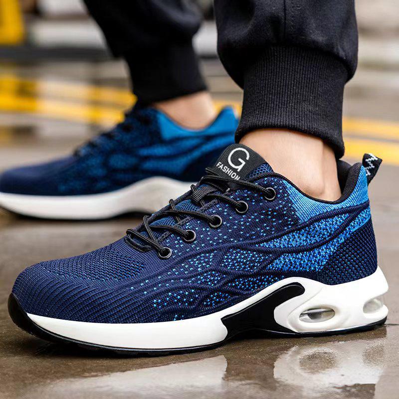 Рабочая обувь с металлическим подноском, противоударная и устойчивая к проколам, мужская, неубиваемая, мужские защитные кроссовки, легкие, нескользящие