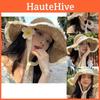 Elegant Summer Straw Hat For Women With Floral Ribbon And Breathable Design For Sun Protection