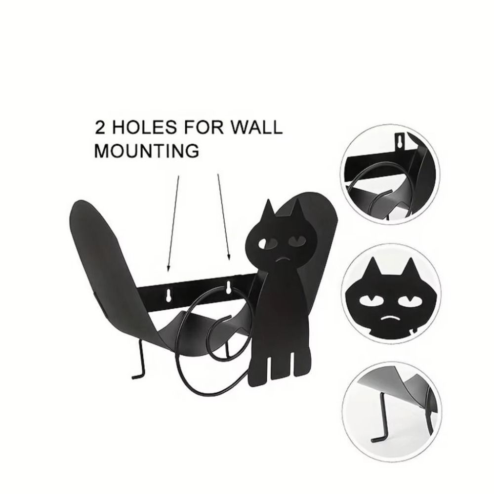 Storage Toilet Paper Holder Wall Decoration Towel Roll Shelf Black Kitchen Paper Shelf  Household