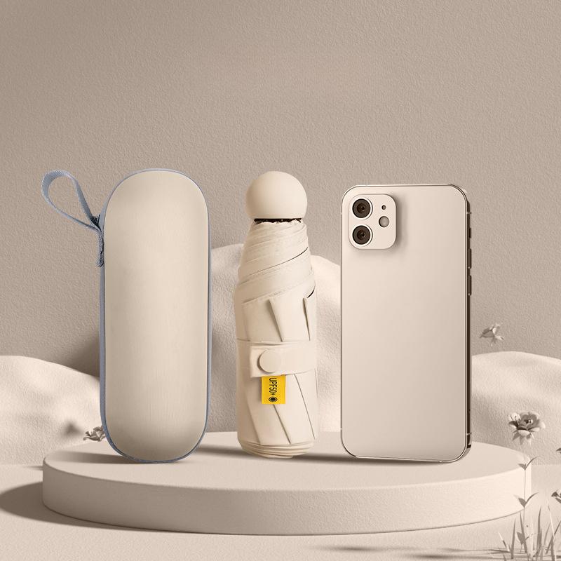 Пятислойный зонт для дождя и солнца, зонт-капсула для защиты от солнца, ультралегкий карманный солнцезащитный козырек