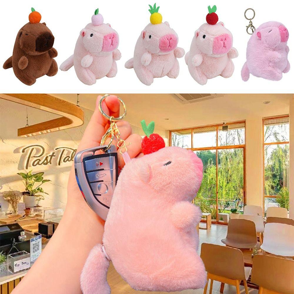 Cute Wagging Tail Capybara Doll Plush Cartoon Capybara Doll Fluffty Animal Doll  Birthday Gift