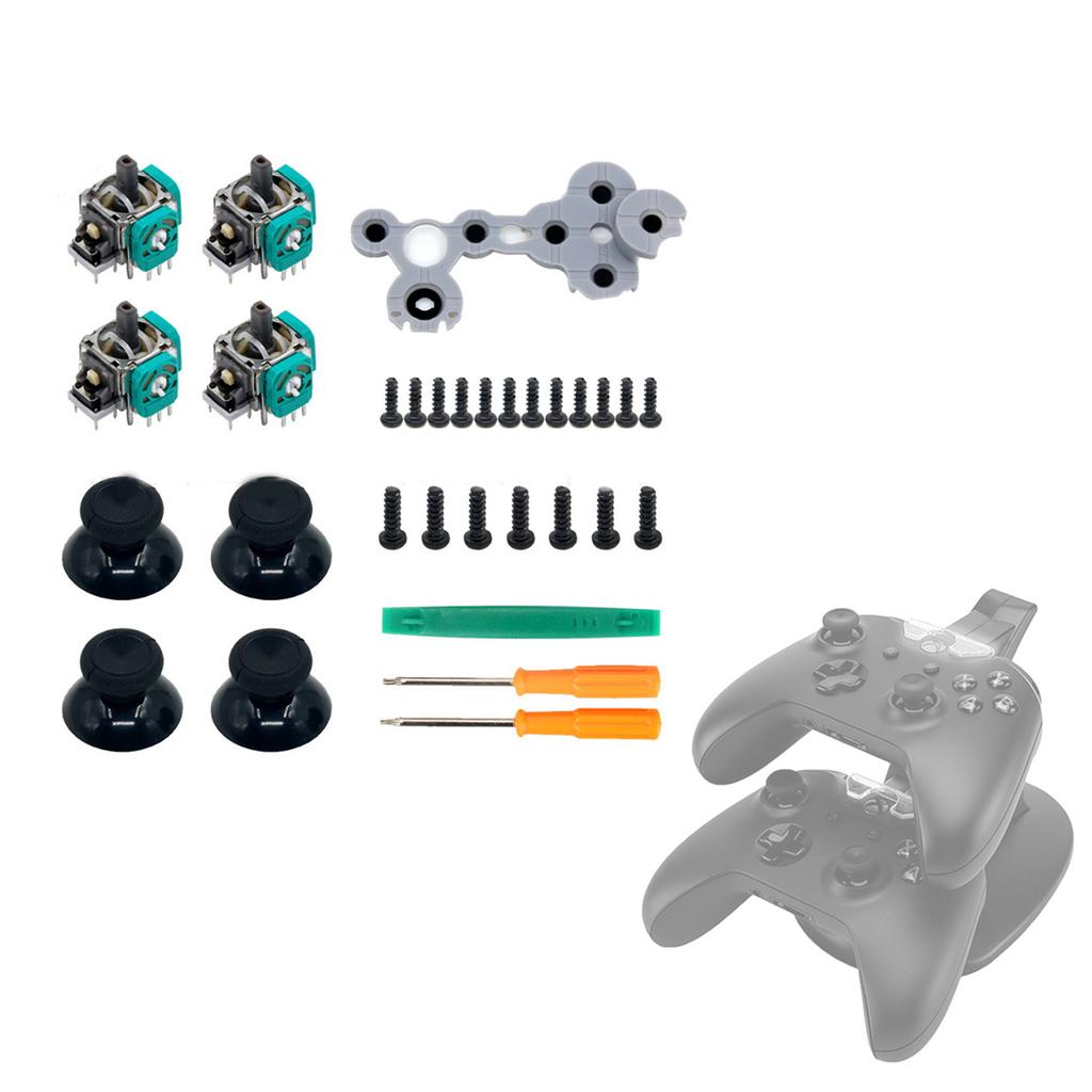 Joystick Sensor Module Cap Conductive Silicone Rubber Pad T6 T8 Screws Screwdriver Crowbar for XBOX One Game Controller