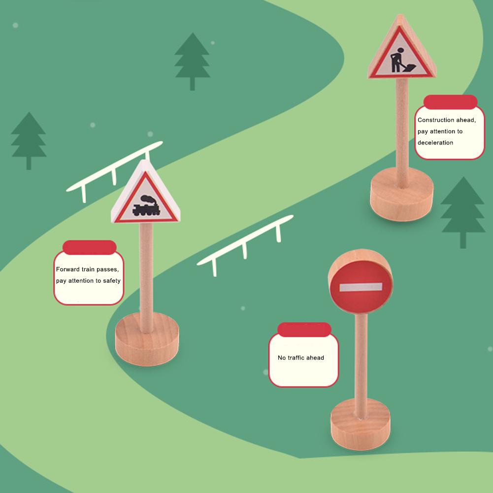 Забавные деревянные дорожные уличные 16 шт./компл. дорожные знаки, модель блока, образовательные детские игрушки