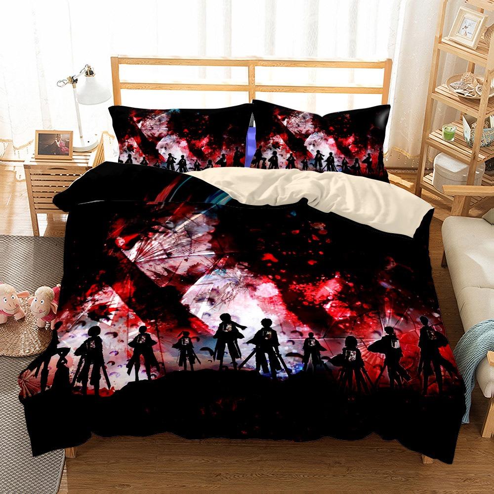 Attack On Titan Duvet Cover 3D Exquisite Anime Cartoon Digital Print Bedding Set Comforter Bed Youth Home Decor Boys Gift