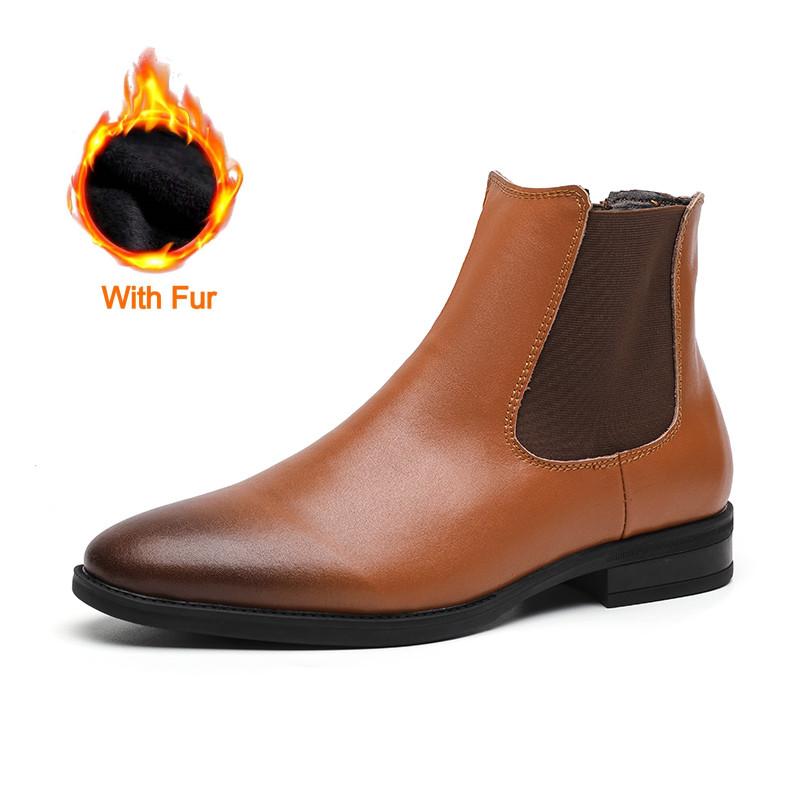 Мужские кожаные ботинки ручной работы, высококачественные повседневные ботинки для мужчин, ботинки челси, зимние новые высокие формальные мужские ботинки, деловая обувь