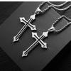 Vintage Gothic Hollow Cross Pendant Necklace Silver Color Cool Street Style For Men Women Gift Wholesale Neck Jewelry