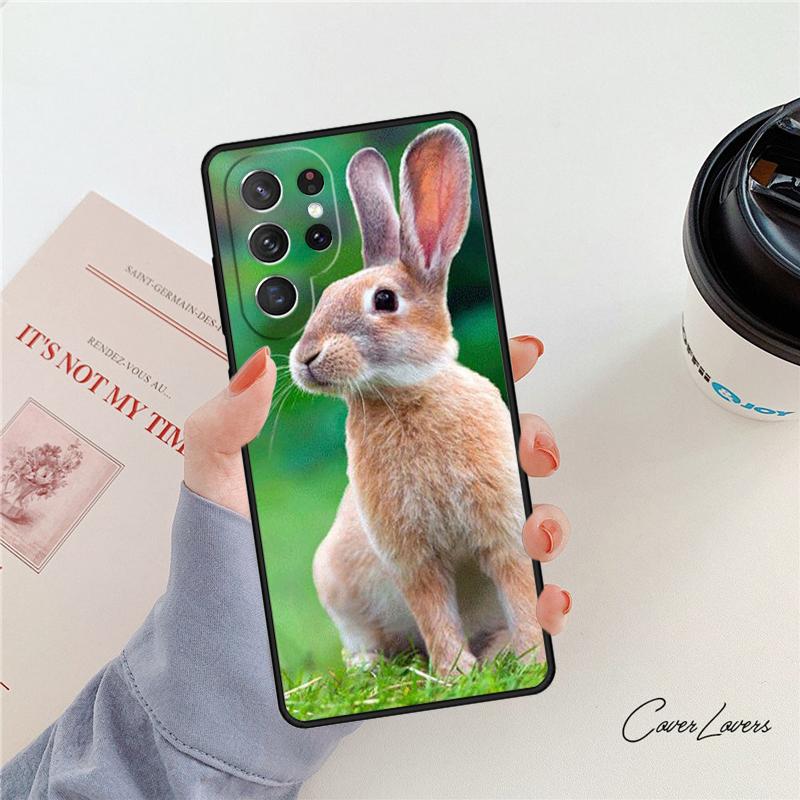 Чехол для телефона Кролик Ночное небо Луна Для Samsung Galaxy S24 S25 S23 S22 Ultra Note 10 20 Plus S20 S21 FE
