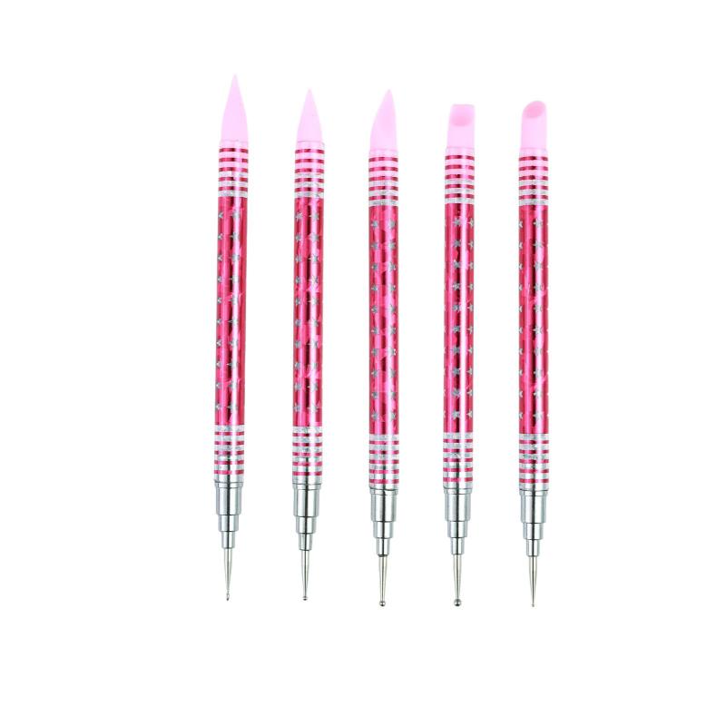 5 Pcs Nails Art Dotting Pen Nails Brushes For Nails Art Accessories Tools Kits Nail Supplies For Professionals Manicure Set