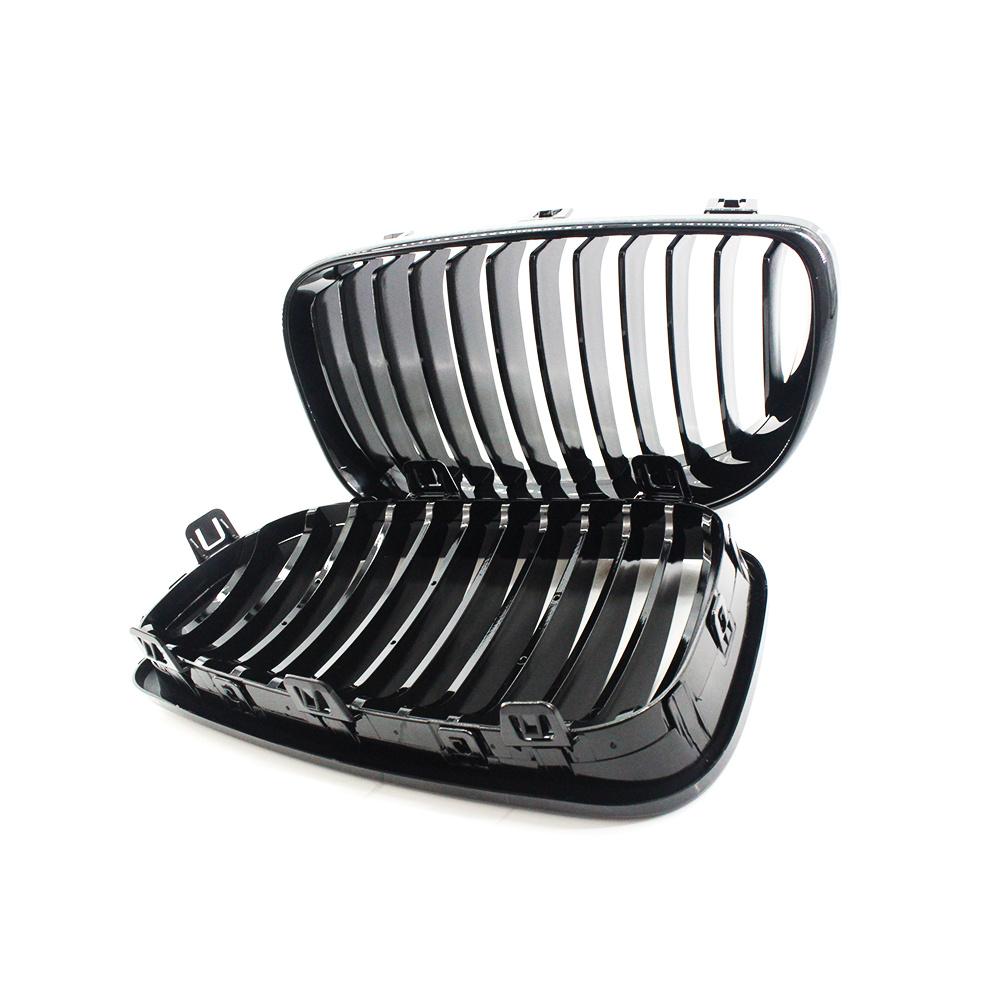 1 пара глянцевых черных автомобильных решеток для переднего бампера, замена гриля для BMW 1 серии E81 E82 E87 E88 2007-2011 120d 120i