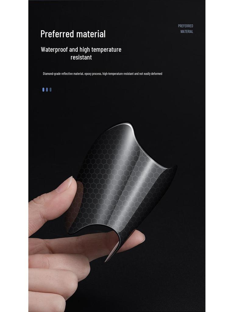 Защитная светоотражающая ромбовидная наклейка на дверную ручку автомобиля - Защита от столкновений и царапин, Черная