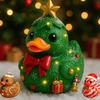 1/3Pcs Duck Ornament Handmade Texture Festive Christmas Decoration with Gift Bowknot Crutch Decor Xmas Duck Statue