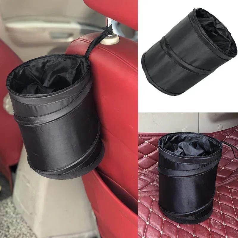 Black Car Trash Can Pack Bag Waterproof Car Trash Bag for Little Leak Proof Cooler Bag- Car Garbage Bag with Side Pocket Zr