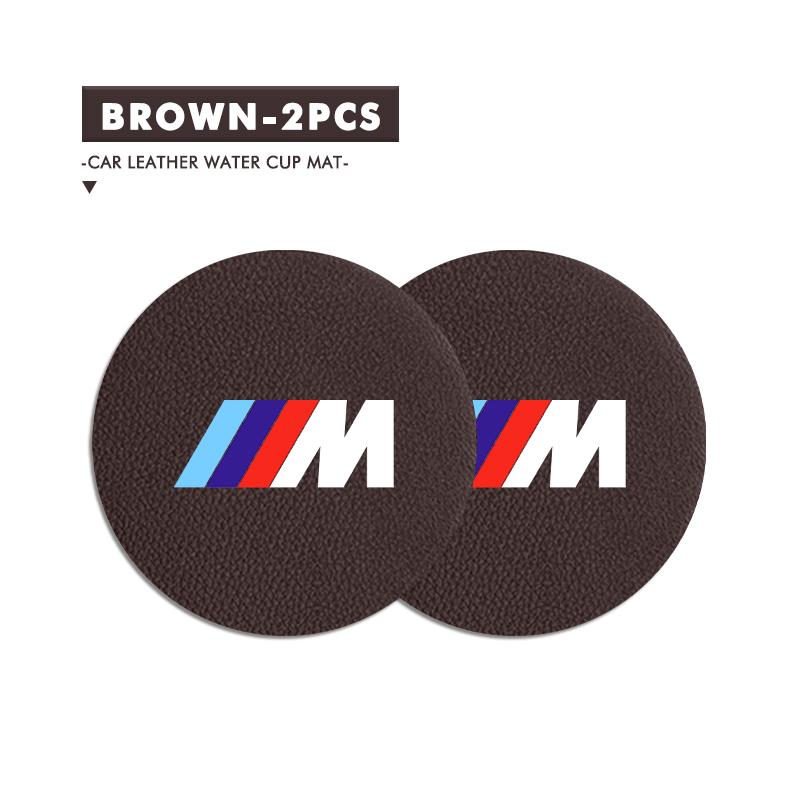 2PCS Suede Car Coaster Water Cup Slot Non-Slip Pad For BMW Performance X1 X3 X5 E39 E46 E90 F20 E60 F30 M3 M5
