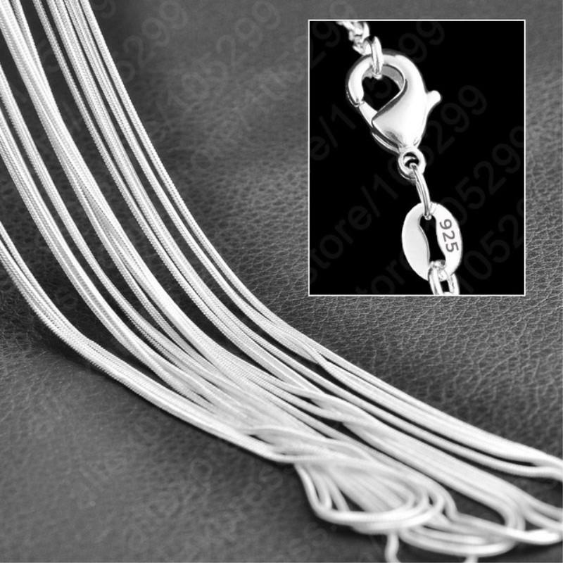 Wholesale Price 925 Sterling Silver Necklace Silver Fashion Jewelry Snake Chain 1mm Necklace (16"18"20"22"24")