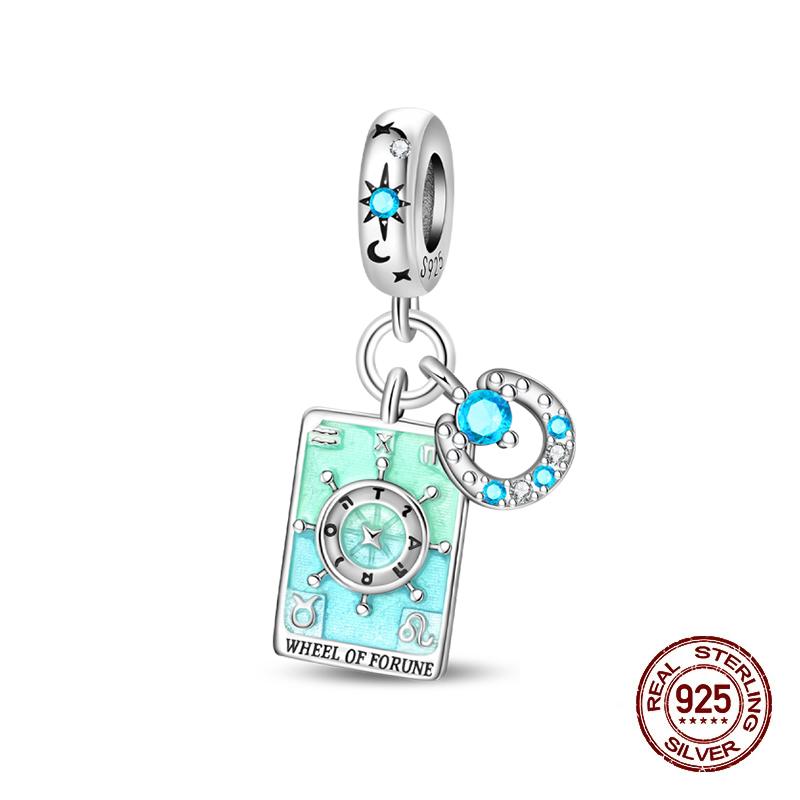100% 925 Silver Tarot Collection Pendant DIY Hourglass Beads Fit Pandach Original Bracelet Women Jewelry Birthday Gift