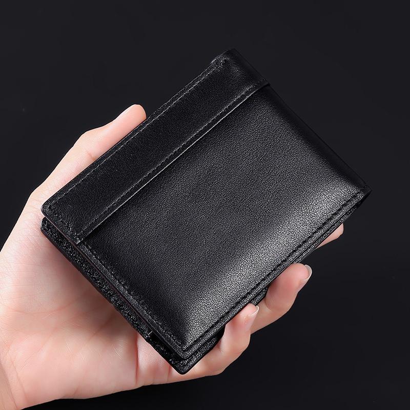 Fashion Business Mens Wallet Slim Credit Card Holder Genuine Leather Cowhide Transparent Window Multiple Card Slots Wallets