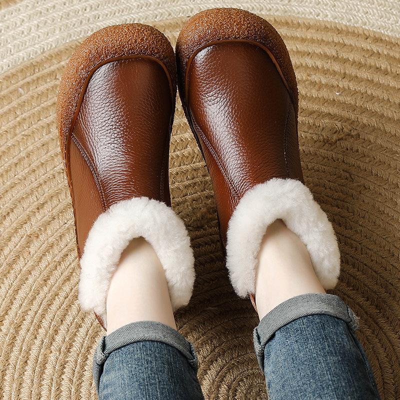 Новые модные зимние сапоги женские из коровьей кожи с меховой подкладкой теплые пушистые зимние сапоги женские на молнии черные короткие сапоги