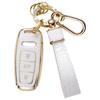 Чехол для автомобильного ключа с золотым краем и узором из камня с подвеской-брелком