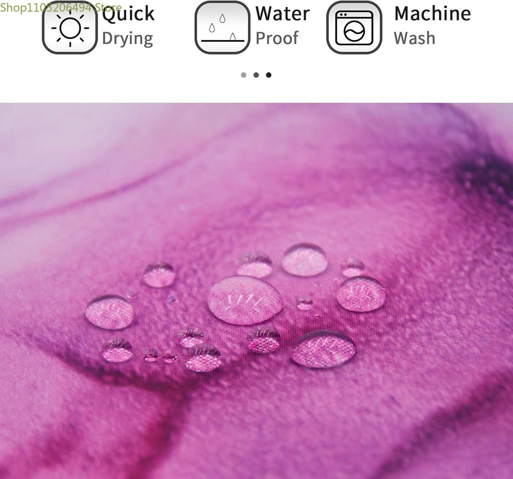 Gibelle Abstract Shower Curtain, Pink Purple Blue Marble Shower Curtain for Bathroom, Modern Ink Art Decor Waterproof Fabric S