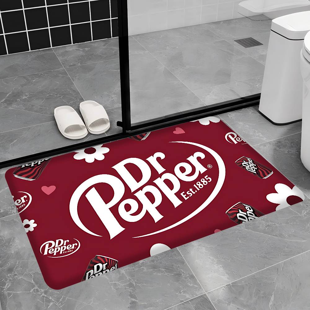 D-Dr Pepper Bathroom Mat Anti-slip Absorb Water Long Strip Cushion Bedroon Mat Welcome Doormat