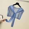 Fake Lapel  Popular Ultra-thin Perspective Air Conditioner Shawl  Breathable Summer Cape