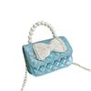 Mini Bow Crossbody Bag Korean Style Children Coin Purse Simple Pearl Handbag  Kids