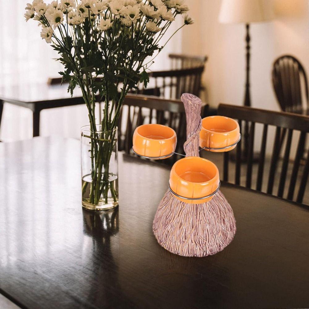 Складная тыквенная тарелка Съемный держатель для конфет на Хэллоуин Прочная подставка для миски со снеками Подача