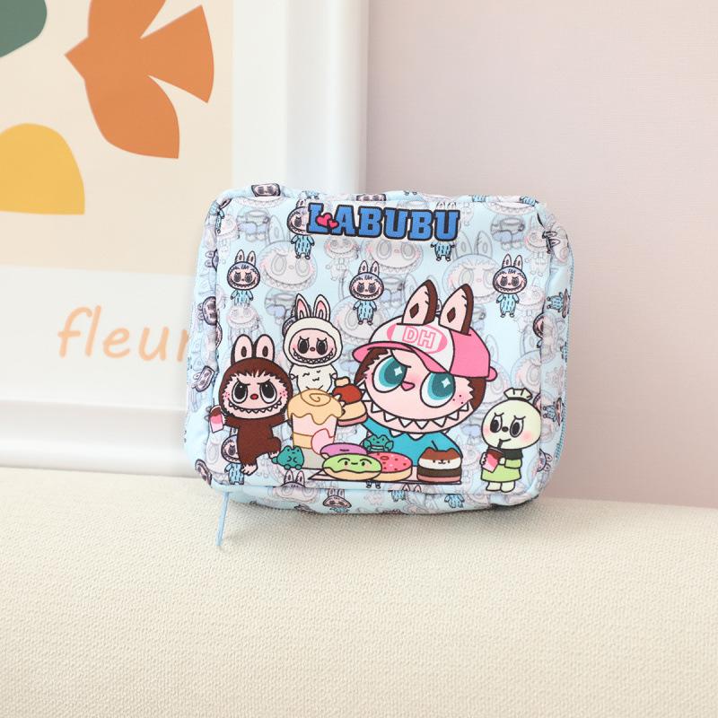 Cartoon Multi-color Canvas Women's Sanitary Napkin Storage Bag, Aunt Handkerchief Bag, Sanitary Cotton Storage Bag