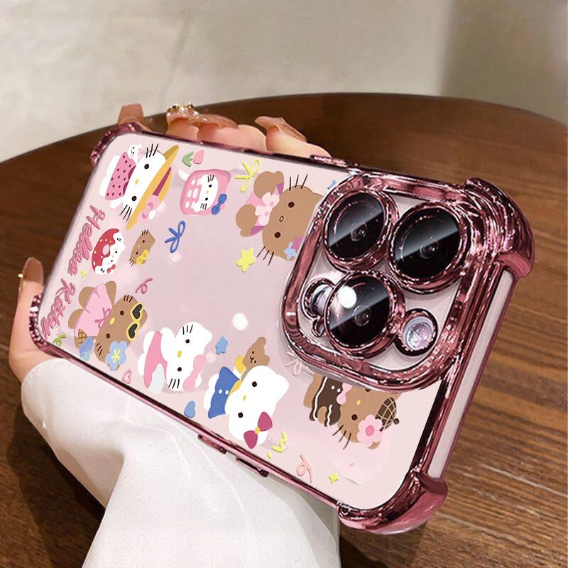 Чехол для OPPO A6X A5X A6 A5 Pro Reno 15F 15 14F 14 13F 12F 11F 13 12 Pro 5G Ударопрочный Черный Силиконовый Surfing Hello Kitty Чехол