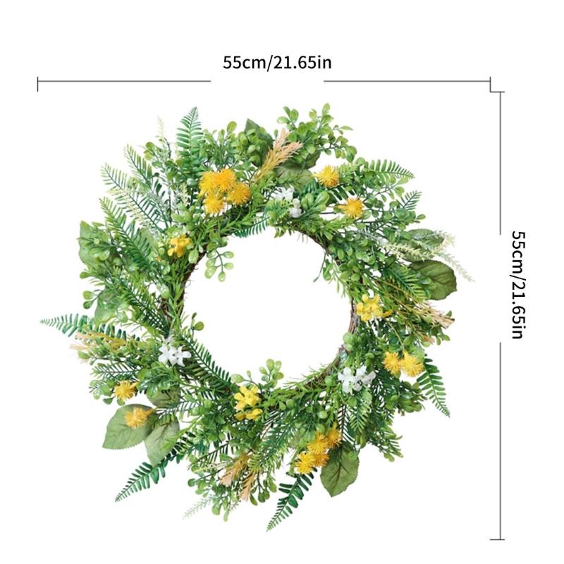 Artificial Flower Wreath Spring Wreath Decoration for Front Door Farmhouses Garden for Wedding Party Home Decoration