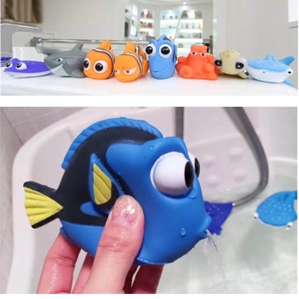 Disney Finding Nemo Soft Rubber Baby Bath Toy Water-Squirting Squeaking Toy for Toddlers Floating Animal Design Suitable for Bathtub or Pool