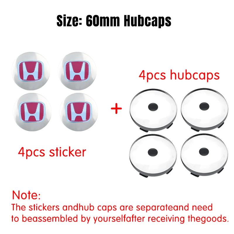 56/60mm Car Wheel Center Hub Cap Badge Logo Emblem Decal Wheel Sticker For Honda Civic City Accord Odyssey CRV Hrv Jazz CBR VTX