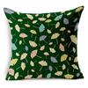 Nordic Geometric Leaf Flower Cushion Green Floral Pillow For Home Sofa Decorative Linen Throw Pillowcase
