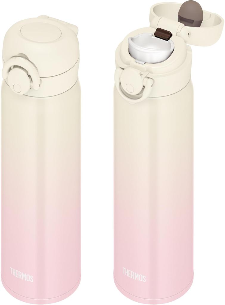 Термос для воды с вакуумной изоляцией, мобильный, цвета слоновой кости, съемный носик для легкой, легкой, из нержавеющей стали, бутылки, кружки, 500 мл, розовый, чистящийся, тип, одним нажатием