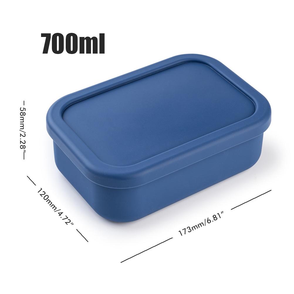 Силиконовый ланч-бокс Bento, портативный многоразовый, с 3 отделениями, пригодный для использования в микроволновой печи, для взрослых и детей