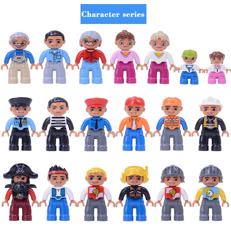 Фигурка, модель большого размера, минифигурка, строительный блок, кукла, семейная, профессиональная, совместимая с игрушкой с большими частицами