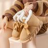 Fashion 2025 New Winter Warm Slippers Women Home Floor Shoes Soft Plush Lace-up Female Indoor Street Snow Boots Girls Platform Footwear
