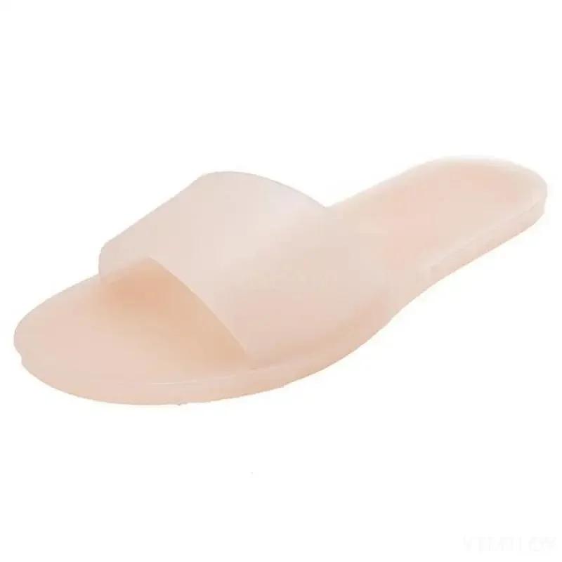 Женские тапочки из ПВХ, прозрачные, повседневные туфли, женские сандалии, модные летние прозрачные шлепанцы, плоские тапочки, Zapatos Mujer