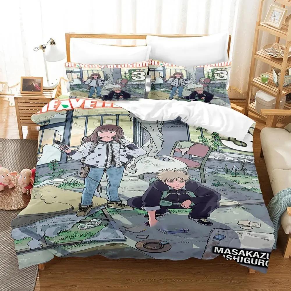 Anime Heavenly Delusion Bedding Set Duvet Cover Bed Set Quilt Cover Pillowcase Comforter King Queen Size Boys Adult Bedding Set
