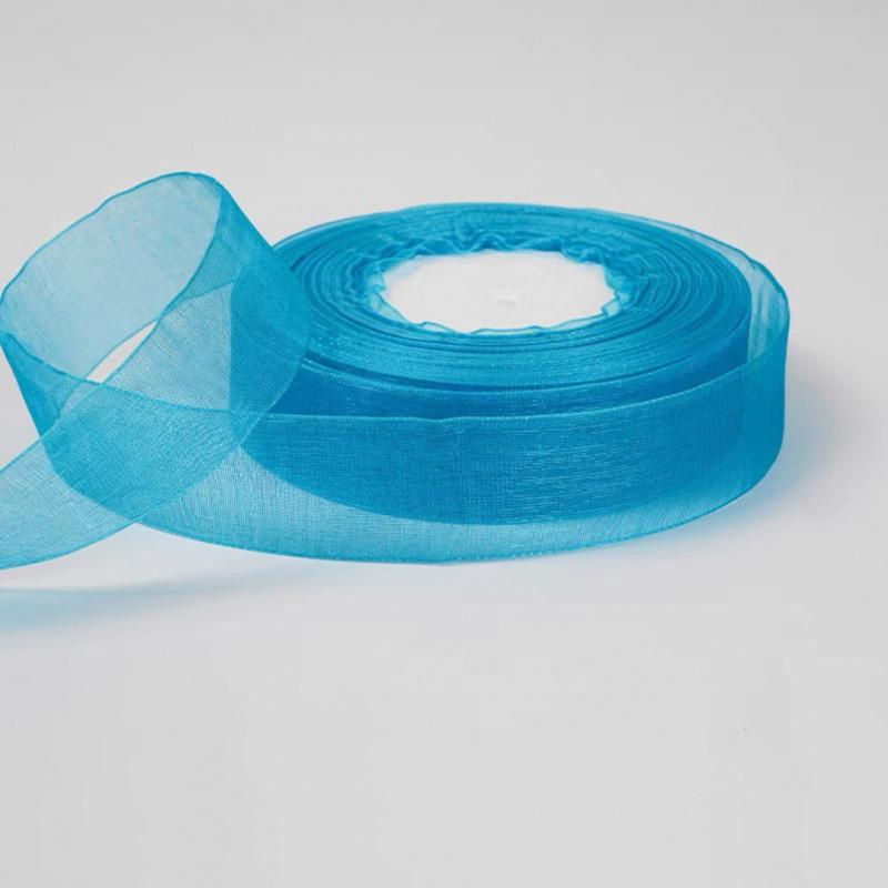 50 ярдов для подарочной упаковки, перевязки, бантов, DIY тюлевая лента 2,5 см, цветочный букет, декоративная плетеная лента для волос