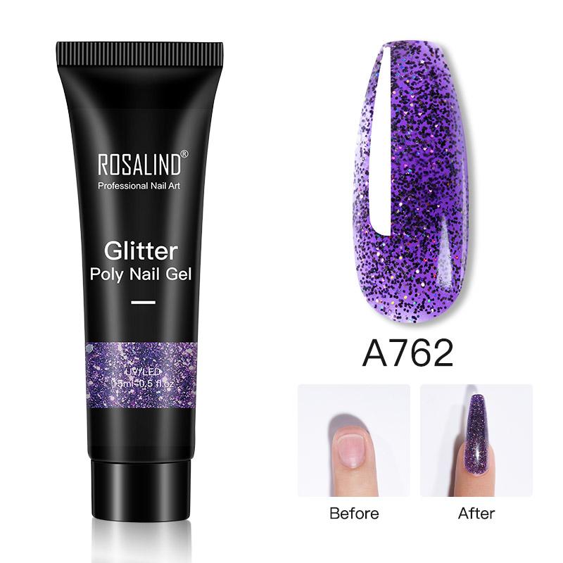 ROSALIND 15 мл блестящий УФ-гель для наращивания ногтей лак для ногтей быстрое наращивание полигель для ногтей для дизайна ногтей