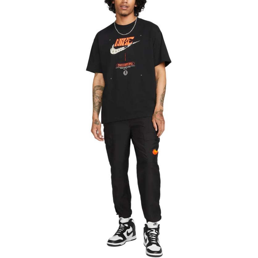 Nike T Shirts Men's Black Crew Neck Moderate HF0488-010